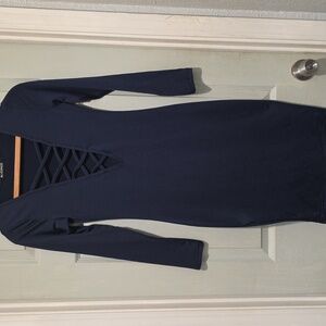 Allegrace Midi tube long sleeve plunge front dress